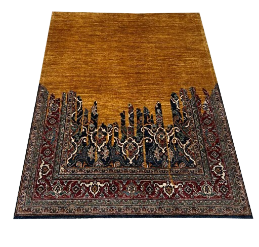 Hand-Knotted Golden Rug