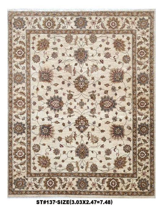 (78 cm x 118 cm x 2.5) Moori Bukhara Geometric Medallion Design Hand Knotted Persian Rug